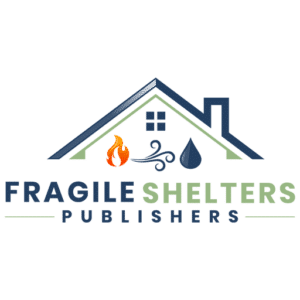 Logo of Fragile Shelters Publishers with house roof and elements