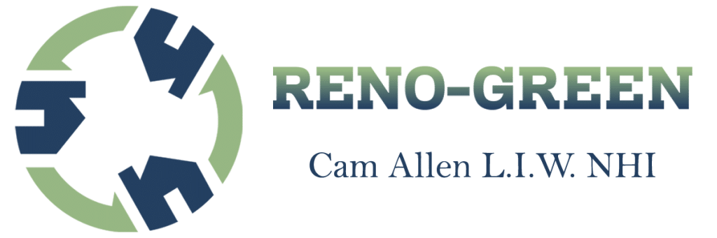 Reno-Green Cancer Alliance logo with abstract circular design
