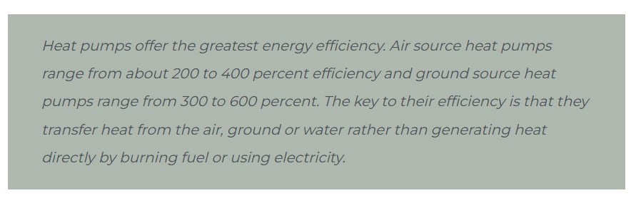 Energy efficiency of air and ground source heat pumps summarized