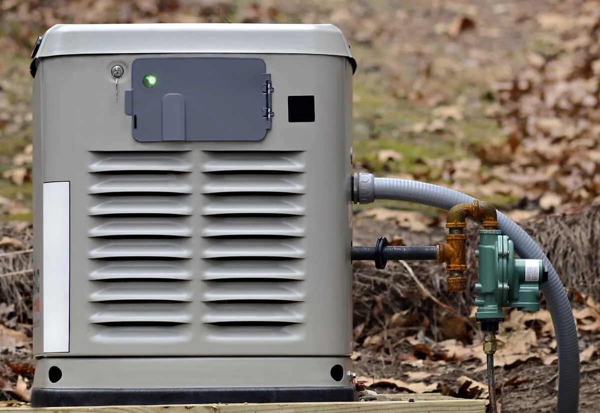 Home backup generator in outdoor setting providing reliable power solution